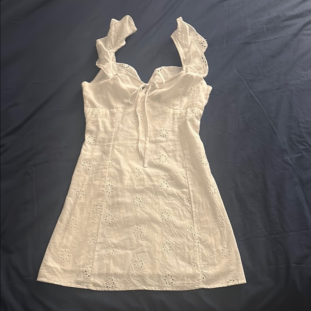 New Princess Polly White Eyelet Mini Dress